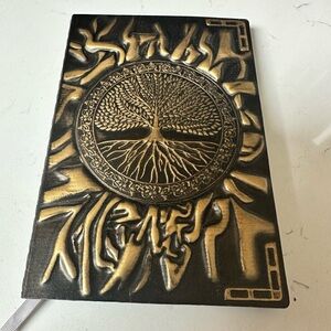 Embossed Tree of Life Journal in Black and Antique Gold